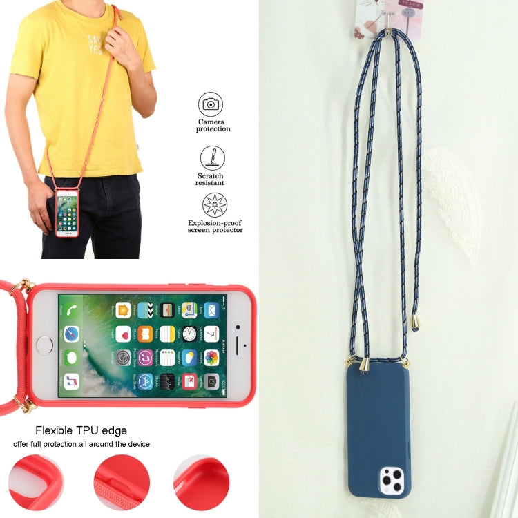 For iPhone 13 Pro Wheat Straw Material + TPU Shockproof Case with Neck Lanyard (Blue) by buy2fix