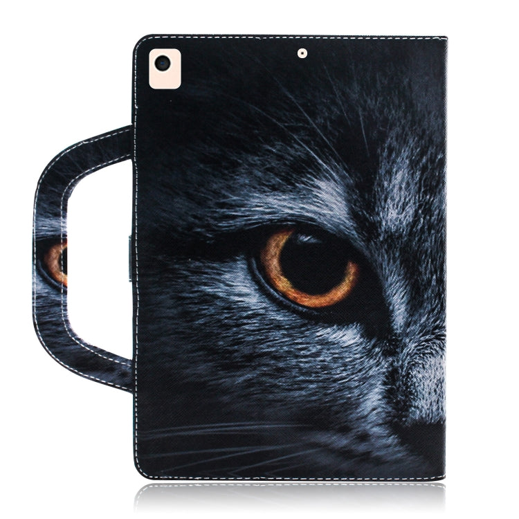 For iPad 10.2 / 10.5 / Air 2019 3D Colored Drawing Horizontal Flip Leather Case with Holder & Card Slot & Wallet & Handle(Half Face Cat) - iPad Air (2019) Cases by buy2fix | Online Shopping UK | buy2fix