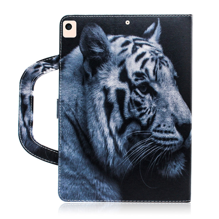 For iPad 10.2 / 10.5 / Air 2019 3D Colored Drawing Horizontal Flip Leather Case with Holder & Card Slot & Wallet & Handle(White Tiger) - iPad Air (2019) Cases by buy2fix | Online Shopping UK | buy2fix