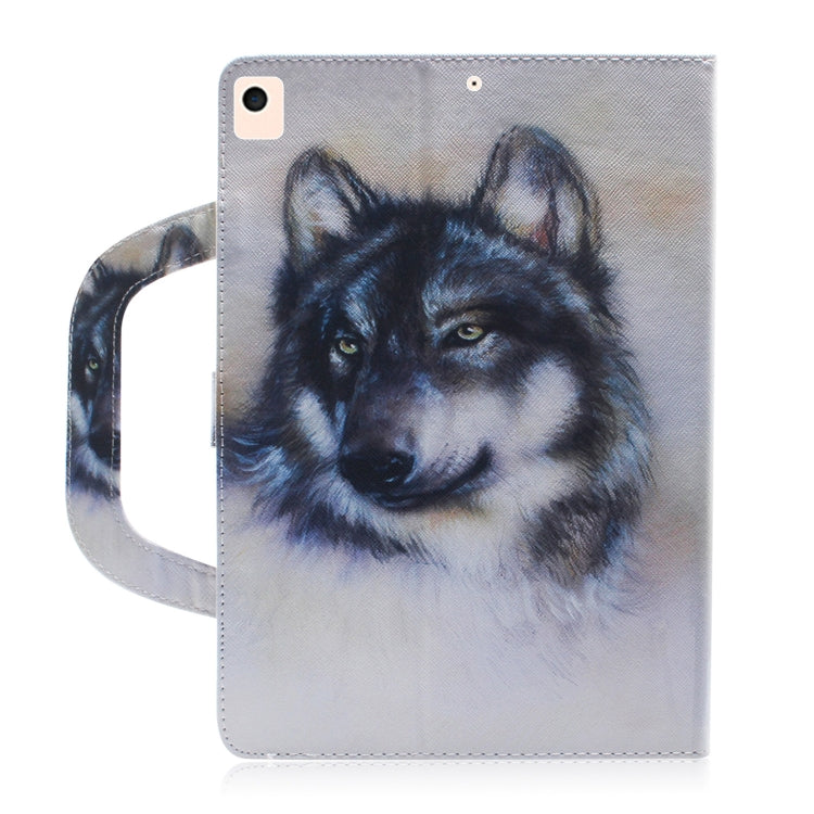 For iPad 10.2 / 10.5 / Air 2019 3D Colored Drawing Horizontal Flip Leather Case with Holder & Card Slot & Wallet & Handle(White Wolf) - iPad Air (2019) Cases by buy2fix | Online Shopping UK | buy2fix