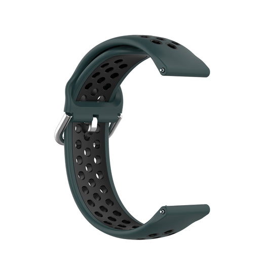 For Samsung Galaxy Watch4 40mm Two-color Silicone Watch Band(Olive Green Black) by buy2fix