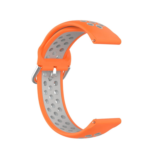 For Samsung Galaxy Watch4 44mm Two-color Silicone Watch Band(Orange Grey) by buy2fix