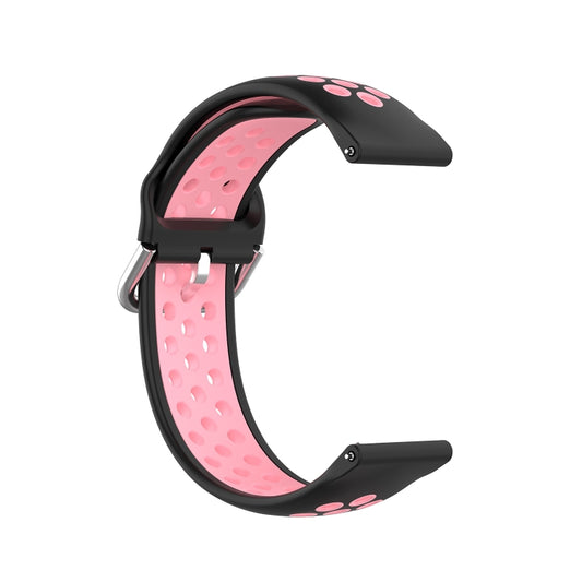 For Samsung Galaxy Watch4 44mm Two-color Silicone Watch Band(Black Pink) by buy2fix