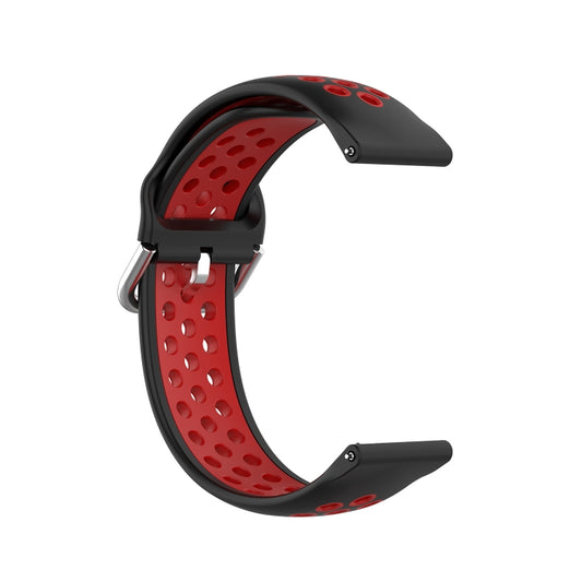 For Samsung Galaxy Watch4 44mm Two-color Silicone Watch Band(Black Red) by buy2fix
