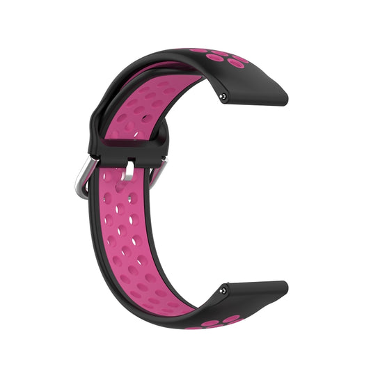 For Samsung Galaxy Watch4 44mm Two-color Silicone Watch Band(Black Rose Red) by buy2fix