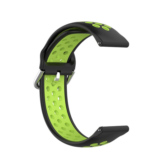 For Samsung Galaxy Watch4 44mm Two-color Silicone Watch Band(Black Lime Green) by buy2fix
