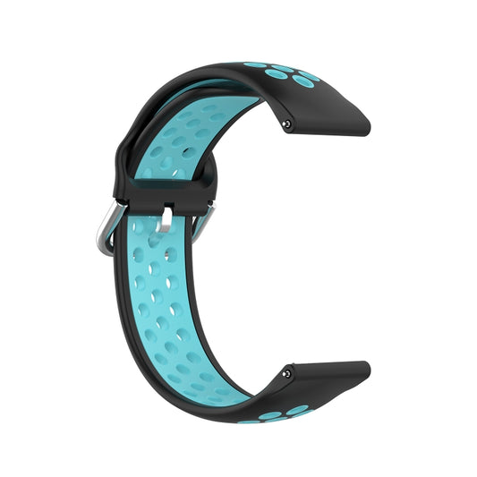 For Samsung Galaxy Watch4 44mm Two-color Silicone Watch Band(Black Mint Green) by buy2fix