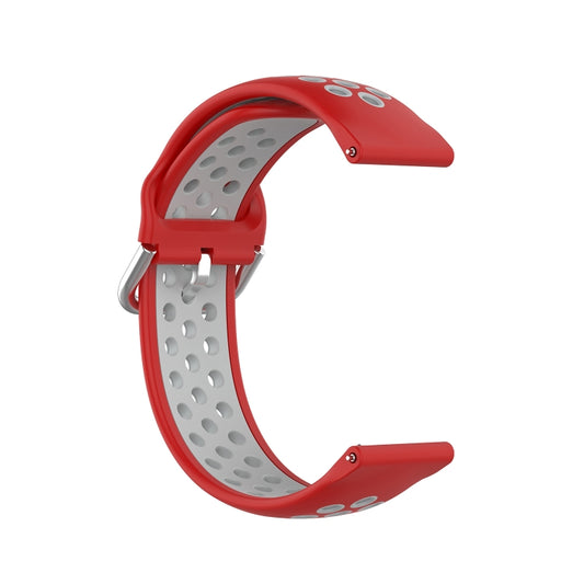For Samsung Galaxy Watch4 44mm Two-color Silicone Watch Band(Red Grey) by buy2fix