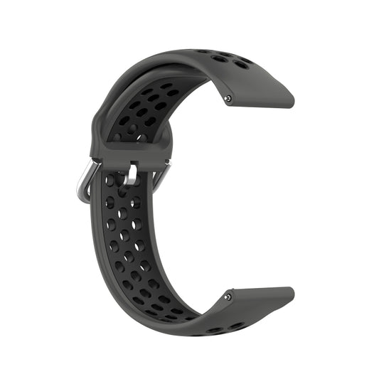 For Samsung Galaxy Watch4 44mm Two-color Silicone Watch Band(Anthracite Black Black) by buy2fix