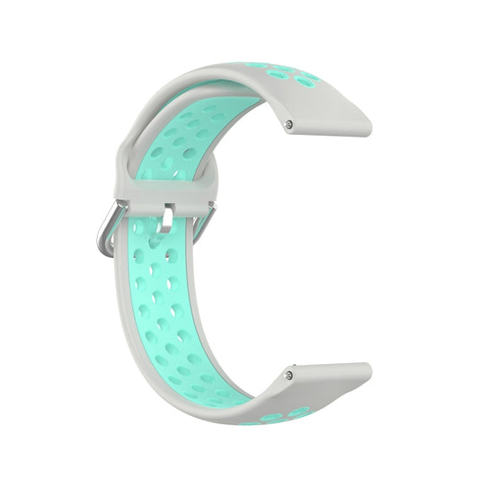 For Samsung Galaxy Watch4 Classic 46mm Two-color Silicone Watch Band(Grey Mint Green) by buy2fix