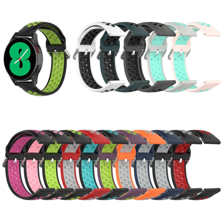 For Samsung Galaxy Watch4 Classic 46mm Two-color Silicone Watch Band(Midnight Blue White) - Watch Bands by buy2fix | Online Shopping UK | buy2fix