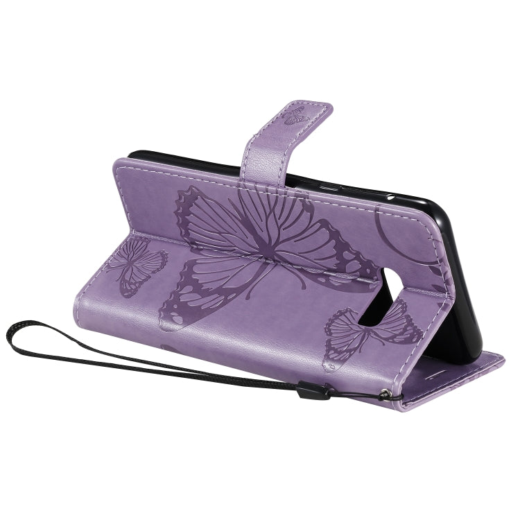 For LG G8X Pressed Printing Butterfly Pattern Horizontal Flip PU Leather Case with Holder & Card Slots & Wallet & Lanyard(Purple) - LG Cases by buy2fix | Online Shopping UK | buy2fix
