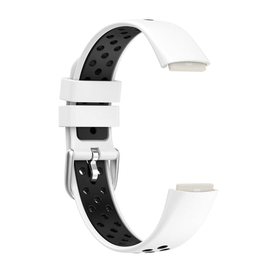 For Fitbit Luxe Two-color Silicone Watch Band(White Black) by buy2fix