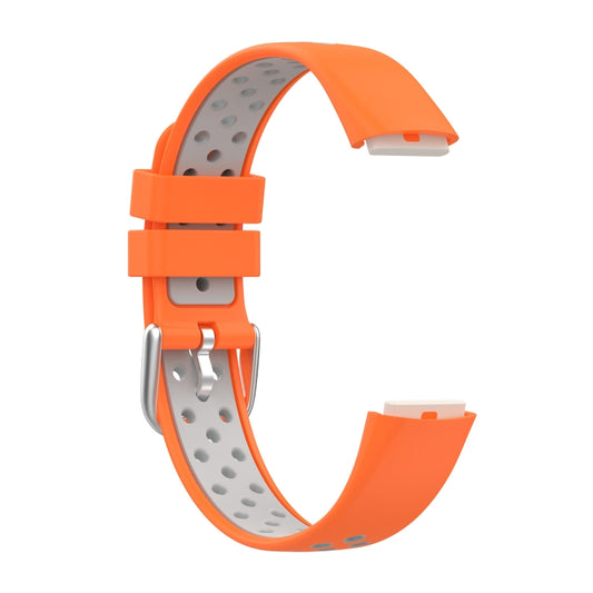 For Fitbit Luxe Two-color Silicone Watch Band(Orange Grey) by buy2fix
