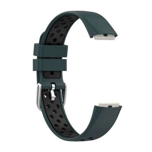 For Fitbit Luxe Two-color Silicone Watch Band(Olive Green Black) by buy2fix