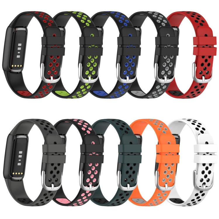 For Fitbit Luxe Two-color Silicone Watch Band(White Black) by buy2fix