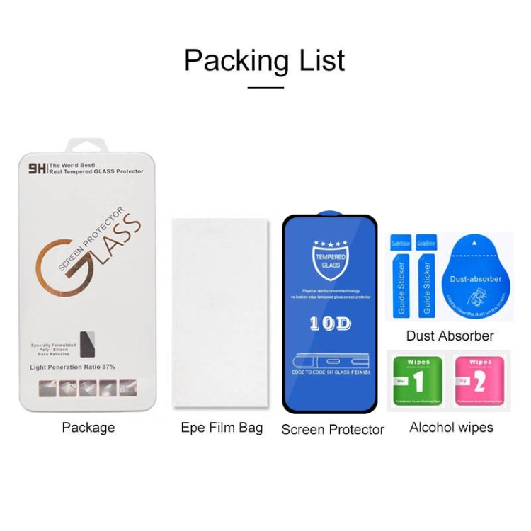 For iPhone 16e / 13 / 13 Pro 9H 10D Full Screen Tempered Glass Screen Protector(Black) - iPhone 13 Tempered Glass by buy2fix | Online Shopping UK | buy2fix