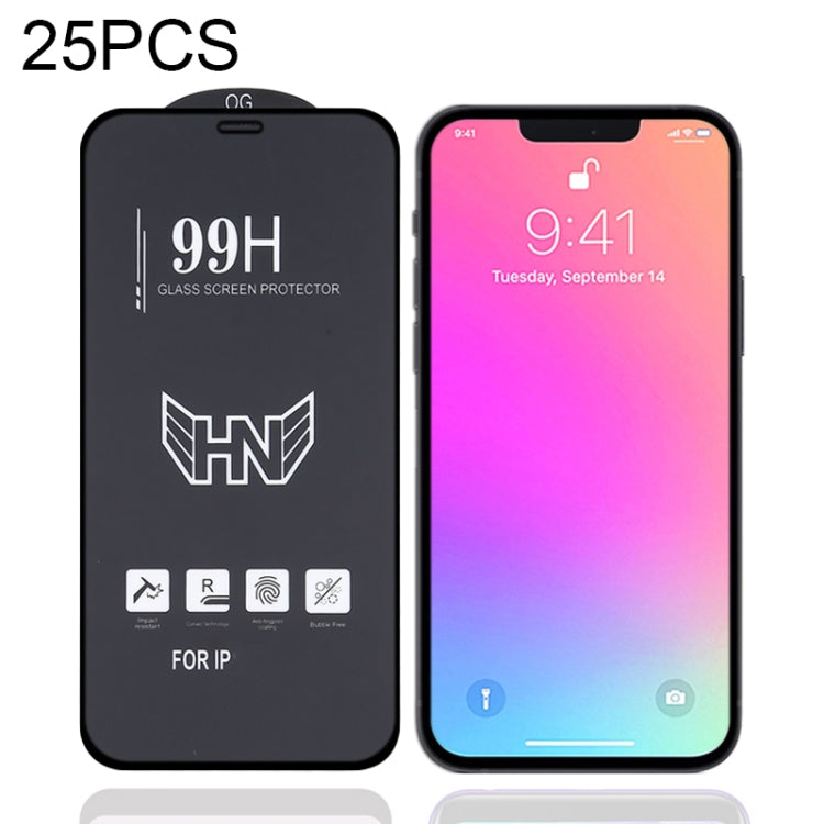 For iPhone 16e / 13 / 13 Pro 25pcs High Aluminum Large Arc Full Screen Tempered Glass Film - iPhone 13 Tempered Glass by buy2fix | Online Shopping UK | buy2fix