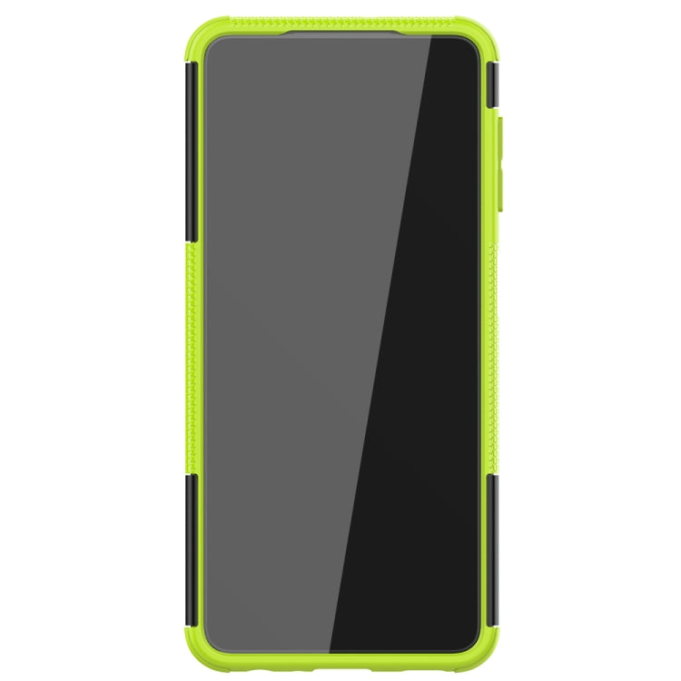 For Samsung Galaxy A22 4G Tire Texture Shockproof TPU+PC Protective Case with Holder(Green) - Galaxy Phone Cases by buy2fix | Online Shopping UK | buy2fix