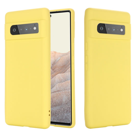 Pure Color Liquid Silicone Shockproof Full Coverage Case For Google Pixel 6 Pro(Yellow) by buy2fix