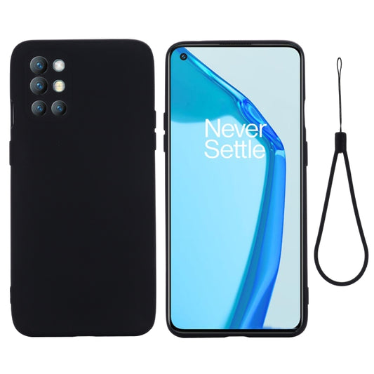 Pure Color Liquid Silicone Shockproof Full Coverage Case For OnePlus 9R(Black) by buy2fix