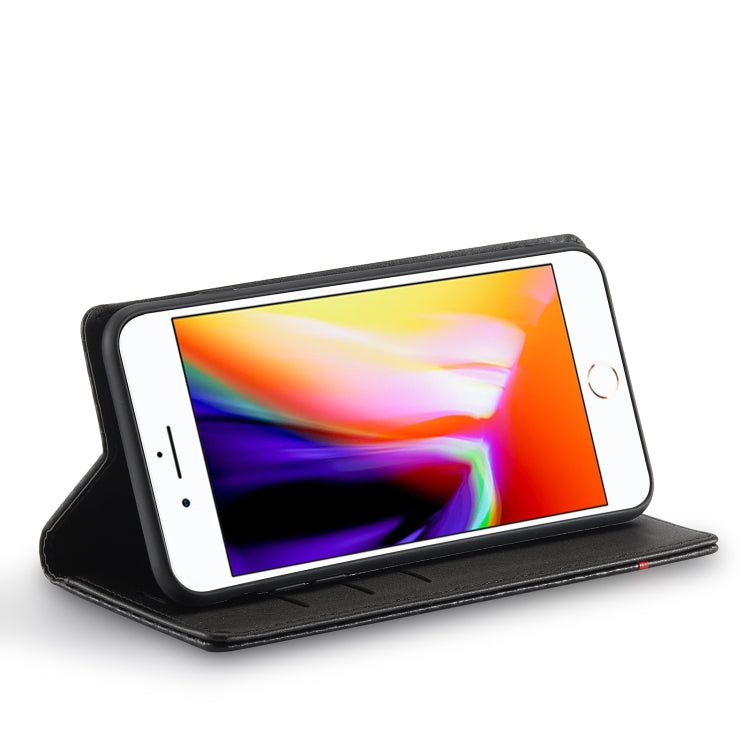 LC.IMEEKE Carbon Fiber PU + TPU Horizontal Flip Leather Case with Holder & Card Slot & Wallet For iPhone 7Plus / 8Plus(Horizontal Black) by LC.IMEEKE