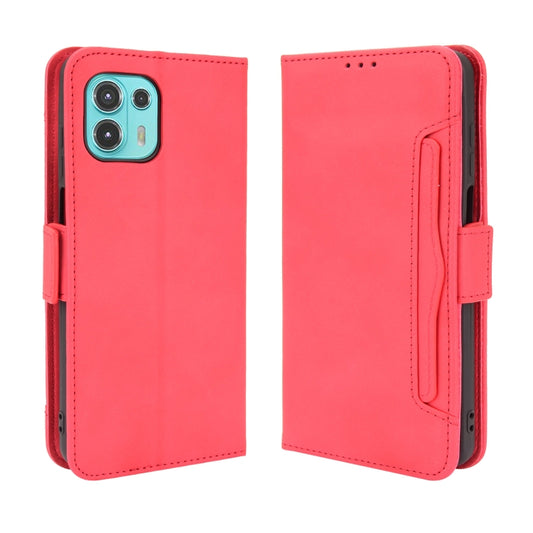 For Motorola Moto Edge 20 Lite Skin Feel Calf Pattern Horizontal Flip Leather Case with Holder & Card Slots & Photo Frame(Red) by buy2fix