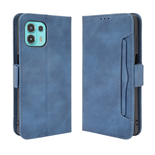 For Motorola Moto Edge 20 Lite Skin Feel Calf Pattern Horizontal Flip Leather Case with Holder & Card Slots & Photo Frame(Blue) by buy2fix