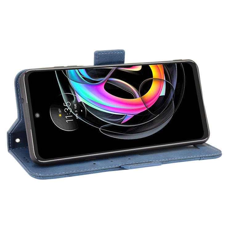 For Motorola Moto Edge 20 Lite Skin Feel Calf Pattern Horizontal Flip Leather Case with Holder & Card Slots & Photo Frame(Blue) by buy2fix