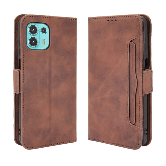 For Motorola Moto Edge 20 Lite Skin Feel Calf Pattern Horizontal Flip Leather Case with Holder & Card Slots & Photo Frame(Brown) by buy2fix