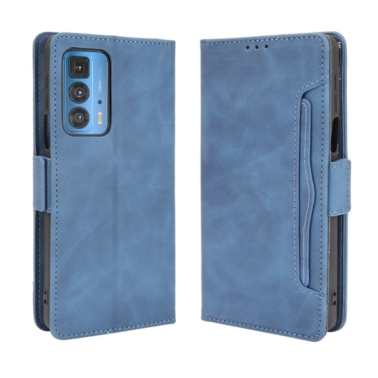 For Motorola Moto Edge 20 Pro/Edge S Pro Skin Feel Calf Pattern Horizontal Flip Leather Case with Holder & Card Slots & Photo Frame(Blue) by buy2fix