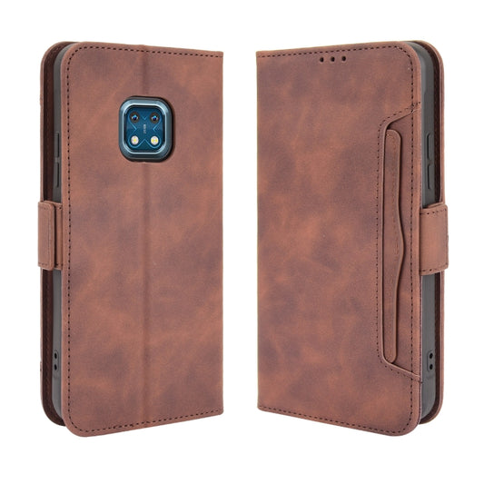 For Nokia XR20 Skin Feel Calf Pattern Horizontal Flip Leather Case with Holder & Card Slots & Photo Frame(Brown) by buy2fix