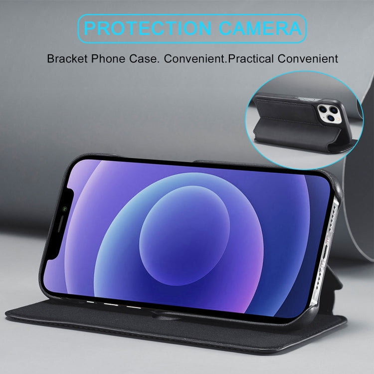 For iPhone 13 Pro LC.IMEEKE Hon Ancient Series Horizontal Flip Leather Case with Holder & Card Slot (Black) by LC.IMEEKE