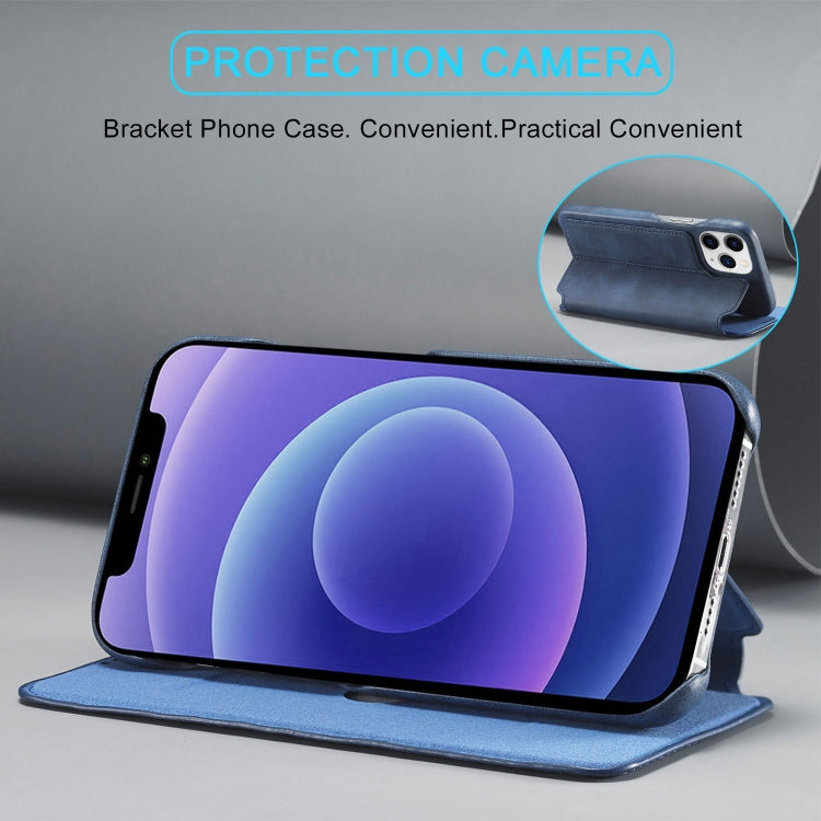 For iPhone 13 Pro Max LC.IMEEKE Hon Ancient Series Horizontal Flip Leather Case with Holder & Card Slot (Blue) by LC.IMEEKE