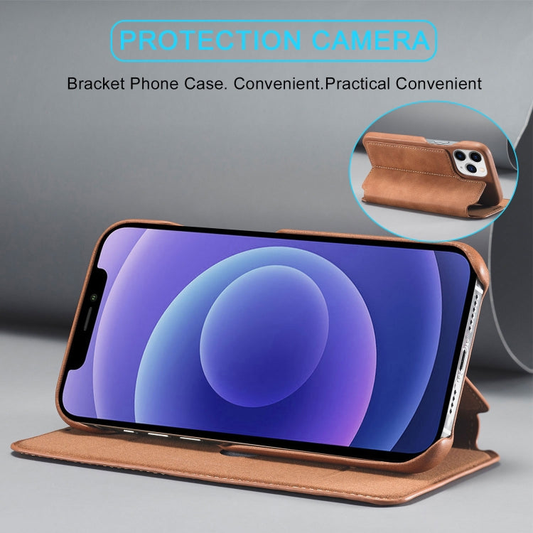 For iPhone 13 Pro Max LC.IMEEKE Hon Ancient Series Horizontal Flip Leather Case with Holder & Card Slot (Brown) by LC.IMEEKE