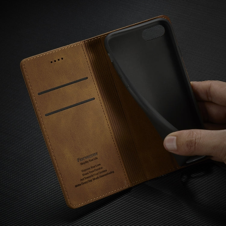 Forwenw F2 Series Magnetic Horizontal Flip Leather Case with Holder & Card Slots & Wallet For iPhone 8 Plus / 7 Plus(Black) by Forwenw