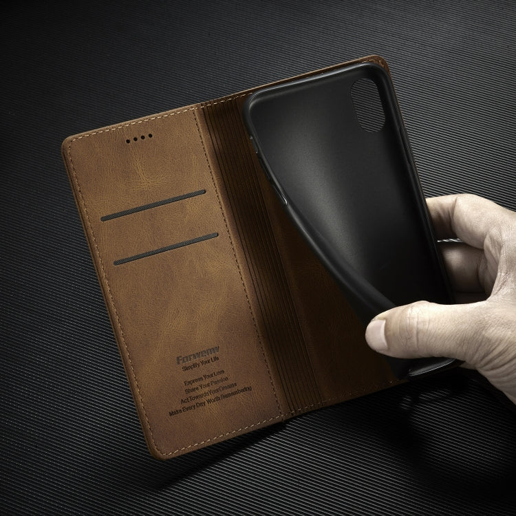 For iPhone XR Forwenw F2 Series Magnetic Horizontal Flip Leather Case with Holder & Card Slots & Wallet(Black) by Forwenw