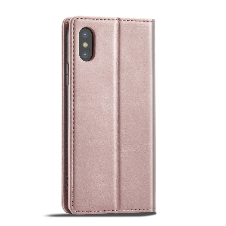 For iPhone XS Max Forwenw F2 Series Magnetic Horizontal Flip Leather Case with Holder & Card Slots & Wallet(Rose Gold) - More iPhone Cases by Forwenw | Online Shopping UK | buy2fix