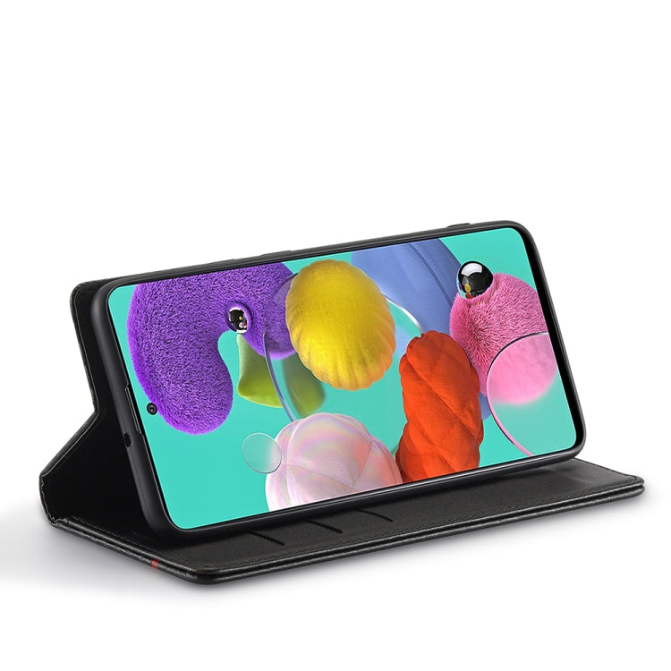 LC.IMEEKE Carbon Fiber PU + TPU Horizontal Flip Leather Case with Holder & Card Slot & Wallet For Samsung Galaxy A71 4G / M70s(Vertical Black) by LC.IMEEKE