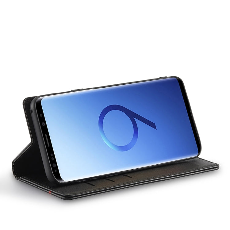 LC.IMEEKE Carbon Fiber PU + TPU Horizontal Flip Leather Case with Holder & Card Slot & Wallet For Samsung Galaxy S9(Vertical Black) by LC.IMEEKE