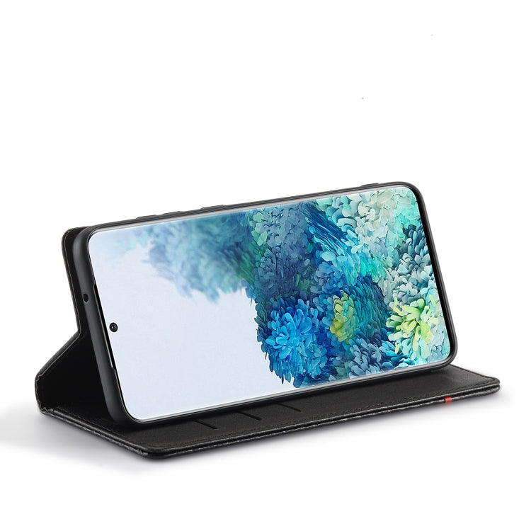 LC.IMEEKE Carbon Fiber PU + TPU Horizontal Flip Leather Case with Holder & Card Slot & Wallet For Samsung Galaxy S20 FE(Vertical Black) by LC.IMEEKE