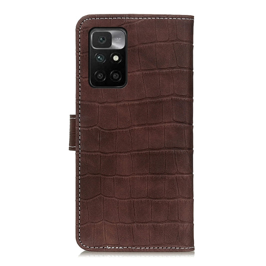 For Xiaomi Redmi 10 / Redmi Note 11 4G Magnetic Crocodile Texture Horizontal Flip Leather Case with Holder & Card Slots & Wallet(Brown) by buy2fix