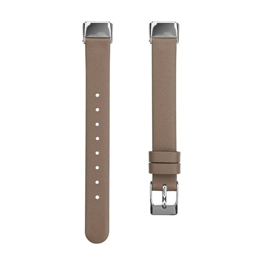 For Fitbit Luxe Leather Watch Band, Size:S(Grey) by buy2fix
