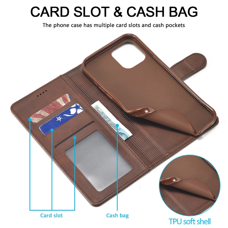 For iPhone 13 LC.IMEEKE Calf Texture Horizontal Flip Leather Case with Holder & Card Slots & Wallet(Brown) by LC.IMEEKE