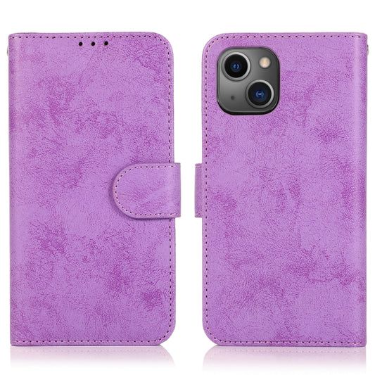 For iPhone 13 Pro Retro 2 in 1 Detachable Horizontal Flip Leather Case with Card Slots & Wallet (Purple) by buy2fix