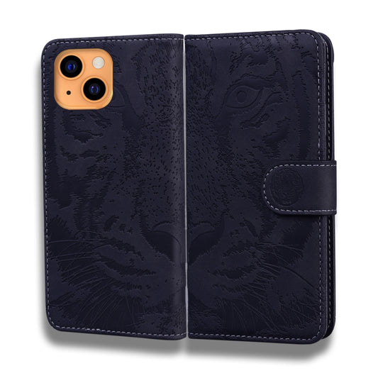 For iPhone 13 mini Tiger Embossing Pattern Horizontal Flip Leather Case with Holder & Card Slots & Wallet (Black) by buy2fix