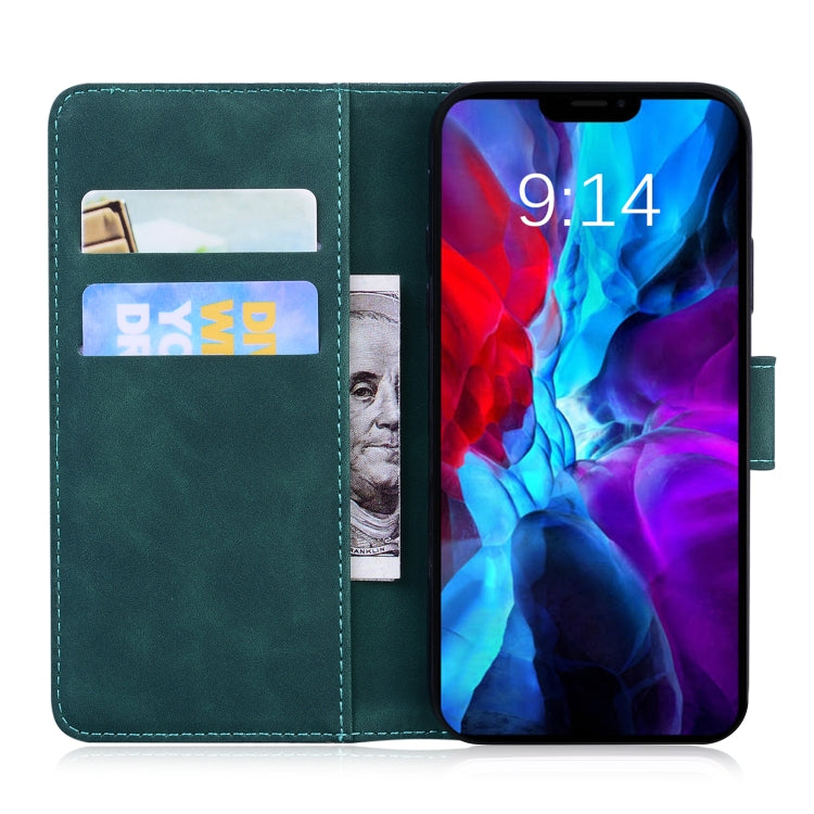 For iPhone 13 mini Skin Feel Pure Color Horizontal Flip Leather Case with Holder & Card Slots & Wallet (Green) by buy2fix