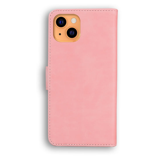 For iPhone 13 Skin Feel Pure Color Horizontal Flip Leather Case with Holder & Card Slots & Wallet(Pink) by buy2fix