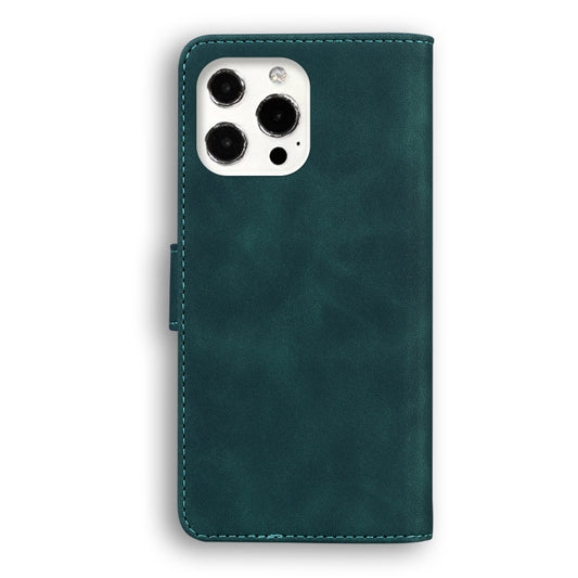 For iPhone 13 Pro Skin Feel Pure Color Horizontal Flip Leather Case with Holder & Card Slots & Wallet (Green) by buy2fix