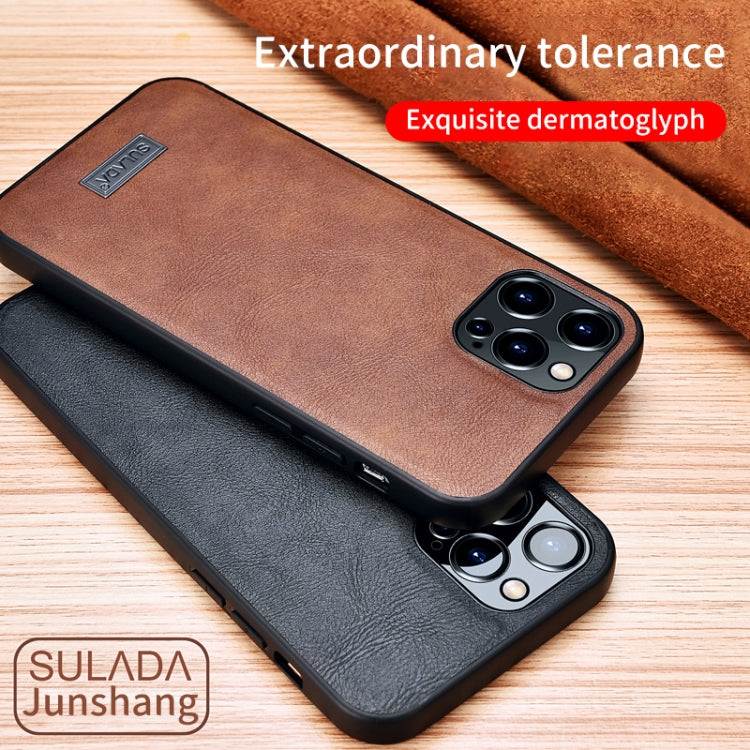 For iPhone 13 mini SULADA Shockproof TPU + Handmade Leather Protective Case (Red) - iPhone 13 mini Cases by SULADA | Online Shopping UK | buy2fix